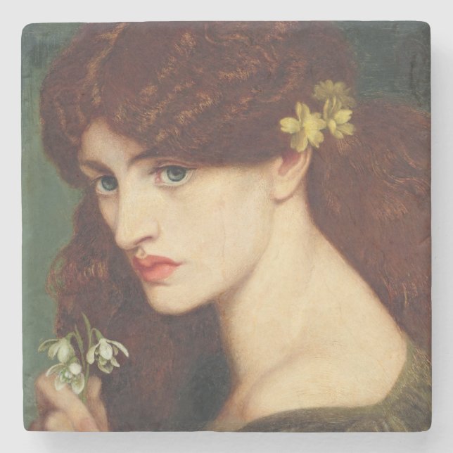 Snowdrops, 1873 (oil on canvas) stone coaster (Front)
