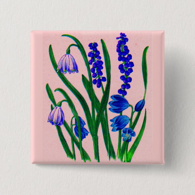 snowdrops and scilla button (Front)