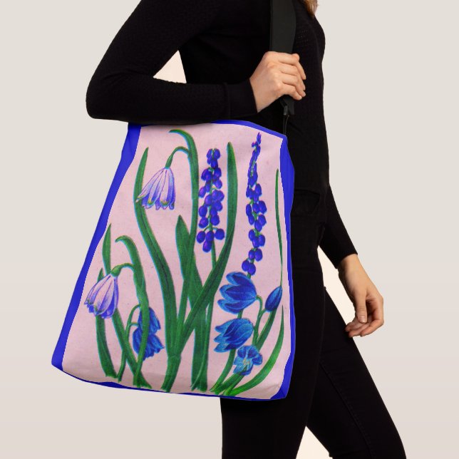snowdrops and scilla crossbody bag (Close Up)