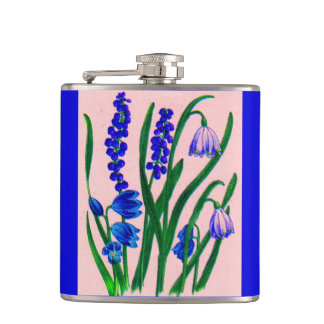 snowdrops and scilla flask