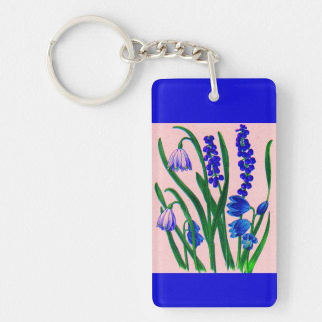 snowdrops and scilla keychain (Front)
