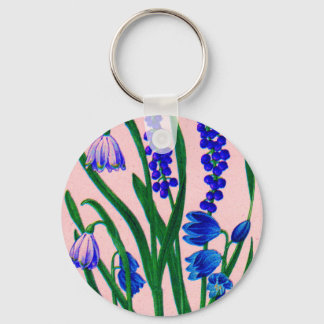 snowdrops and scilla keychain