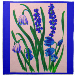 snowdrops and scilla napkin