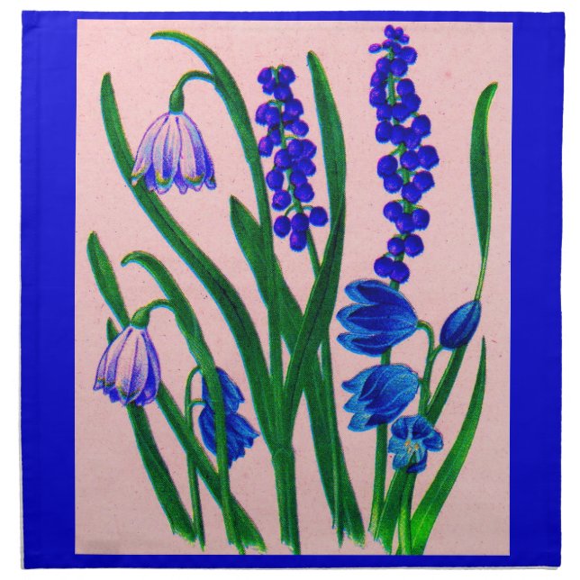 snowdrops and scilla napkin (Front)