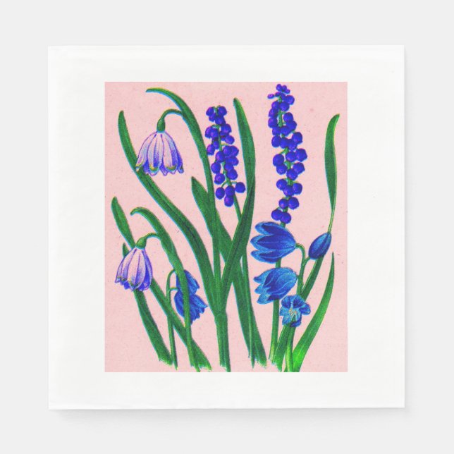 snowdrops and scilla paper napkins (Front)