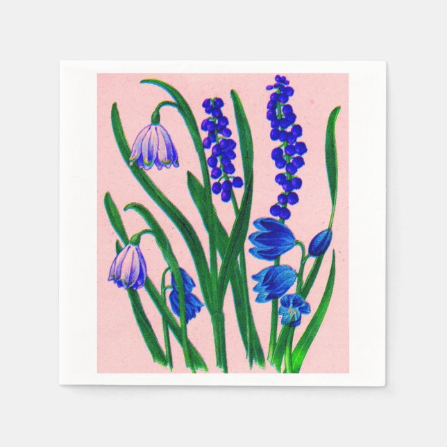 snowdrops and scilla paper napkins (Front)