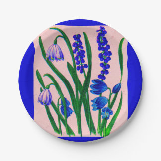 snowdrops and scilla paper plates