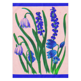 snowdrops and scilla tablecloth