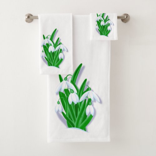 Snowdrops Bath Towel Set