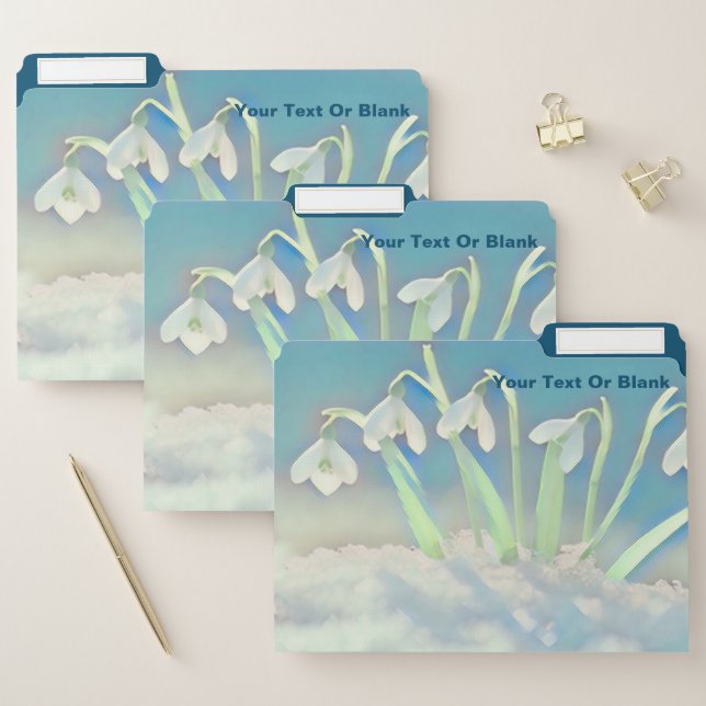 Snowdrops Blue File Folder (Set)