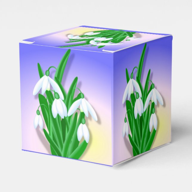 Snowdrops Favor Boxes (Front Side)