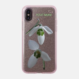 Snowdrops Glitter Speck Phone Case