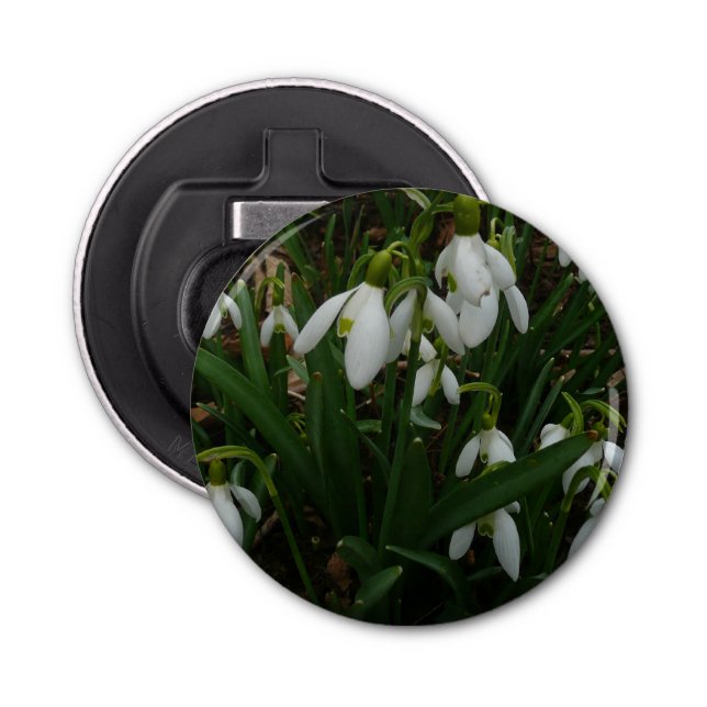 Snowdrops I (Galanthus) White Spring Flowers Bottle Opener (Front)
