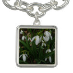 Snowdrops I (Galanthus) White Spring Flowers Bracelet