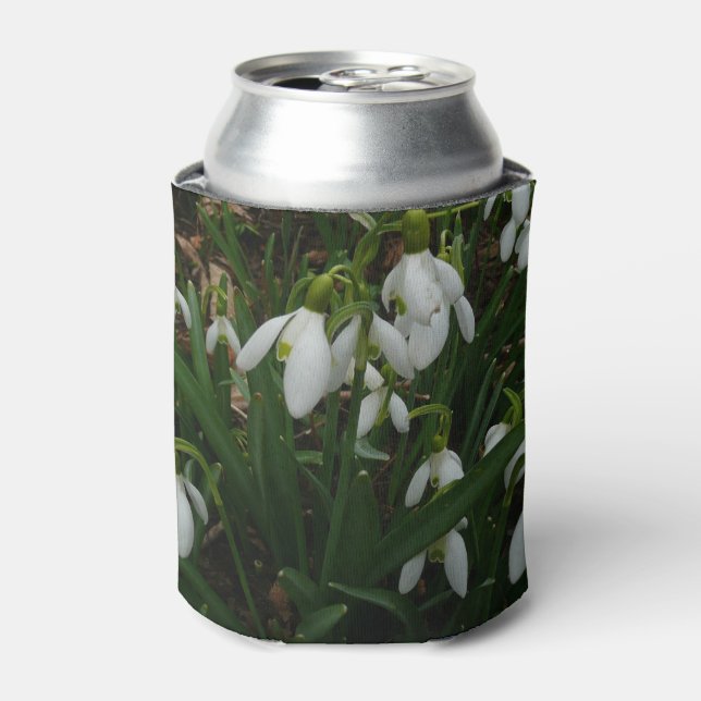 Snowdrops I (Galanthus) White Spring Flowers Can Cooler (Can Front)