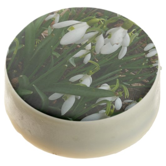 Snowdrops I (Galanthus) White Spring Flowers Chocolate Dipped Oreo (Angled)