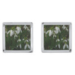 Snowdrops I (Galanthus) White Spring Flowers Cufflinks