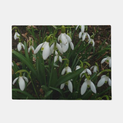 Snowdrops I Galanthus White Spring Flowers Doormat
