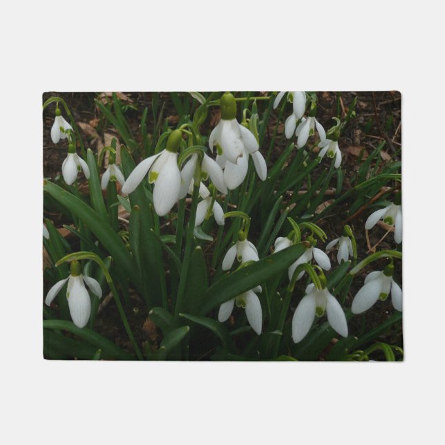 Snowdrops I (Galanthus) White Spring Flowers Doormat (Front)