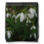 Snowdrops I (Galanthus) White Spring Flowers Drawstring Bag