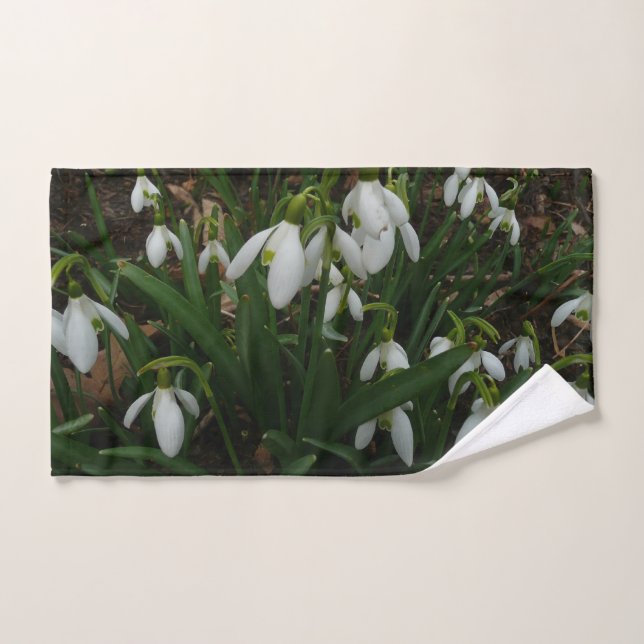 Snowdrops I (Galanthus) White Spring Flowers Hand Towel (Hand Towel)