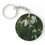 Snowdrops I (Galanthus) White Spring Flowers Keychain