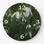 Snowdrops I (Galanthus) White Spring Flowers Large Clock
