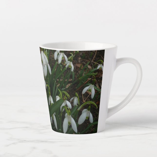 Snowdrops I (Galanthus) White Spring Flowers Latte Mug (Right)