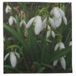 Snowdrops I (Galanthus) White Spring Flowers Napkin
