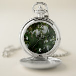 Snowdrops I (Galanthus) White Spring Flowers Pocket Watch