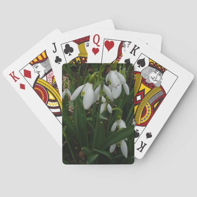 Snowdrops I (Galanthus) White Spring Flowers Poker Cards (Back)