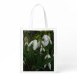 Snowdrops I (Galanthus) White Spring Flowers Reusable Grocery Bag