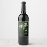 Snowdrops I (Galanthus) White Spring Flowers Wine Label
