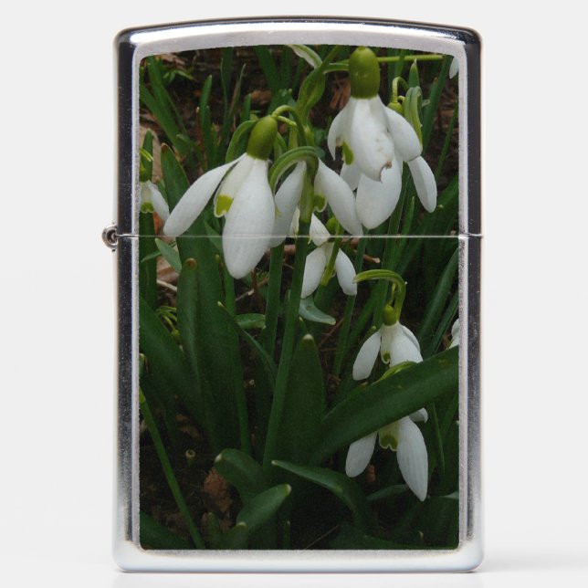 Snowdrops I (Galanthus) White Spring Flowers Zippo Lighter (Front)