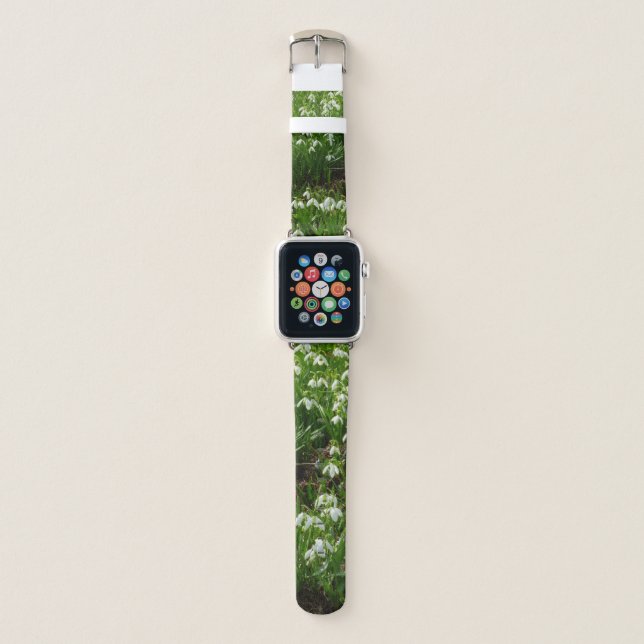 Snowdrops II (Galanthus) Spring Floral Apple Watch Band (Front)