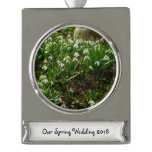 Snowdrops II (Galanthus) Spring Floral Silver Plated Banner Ornament