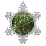 Snowdrops II (Galanthus) Spring Floral Snowflake Pewter Christmas Ornament