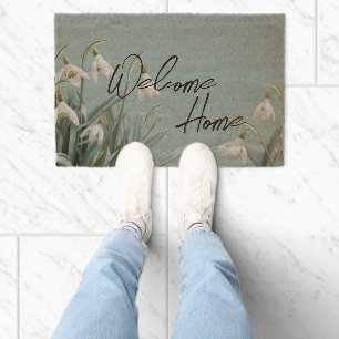 Snowdrops January Flower Gardening Spring Fiber Doormat