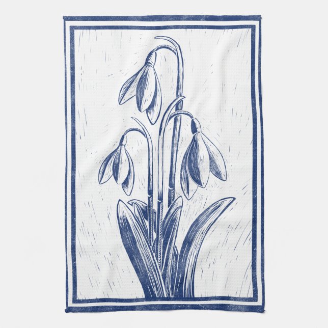 Snowdrops Kitchen Towel (Vertical)