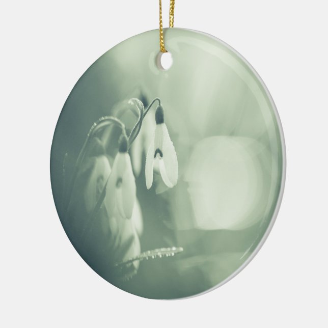 Snowdrops Nature Photo Ceramic Ornament (Left)