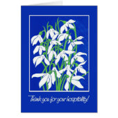 Snowdrops on Blue Thanks for Hospitality (Front)