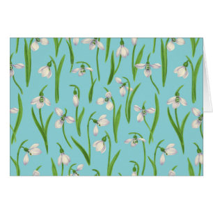 Snowdrops on pool blue cards