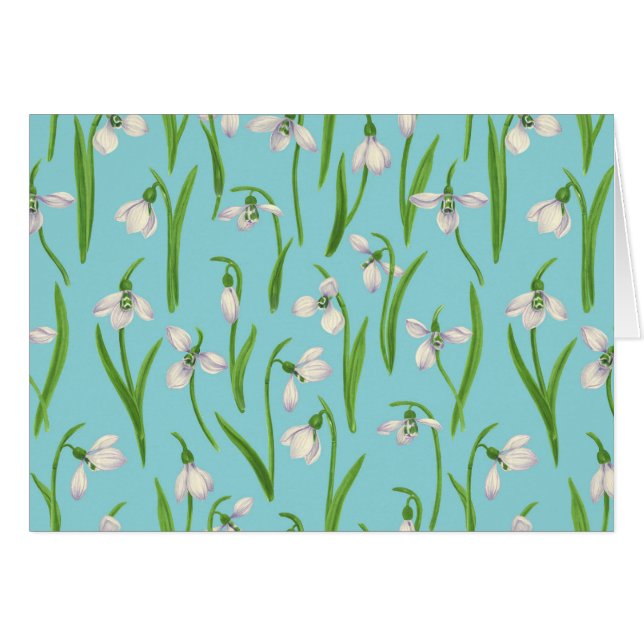 Snowdrops on pool blue cards (Front Horizontal)
