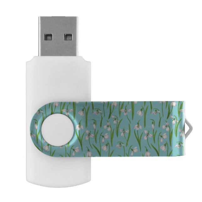 Snowdrops on pool blue flash drive (Opened)
