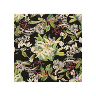 Snowdrops & Orchids: Sketched Black Pattern Wood Wall Art