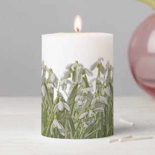 Snowdrops Pillar Candle