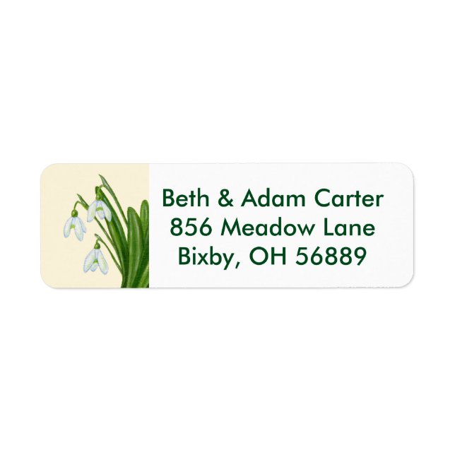 Snowdrops return address label (Front)