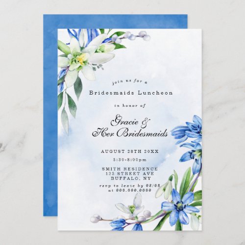 Snowdrops Scilla Bridesmaids Luncheon Invite