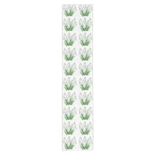 Snowdrops Spring floral watercolor white Easter Short Table Runner