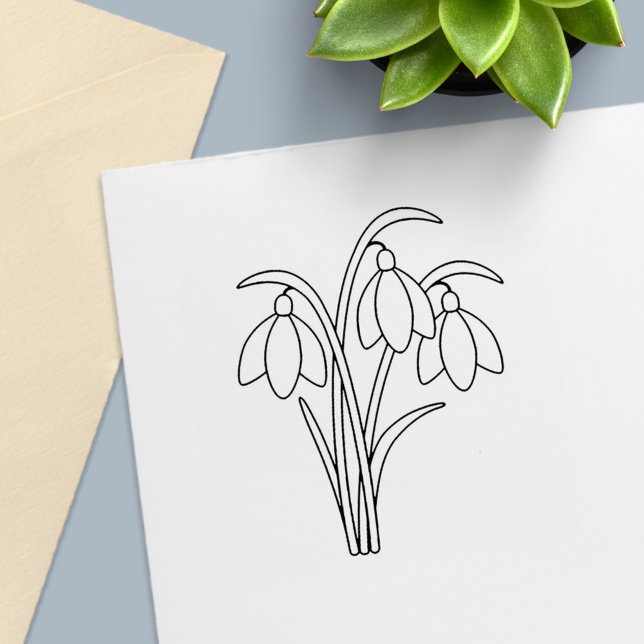 Snowdrops - Spring Flowers Color Me Self-inking Stamp (Creator Uploaded)